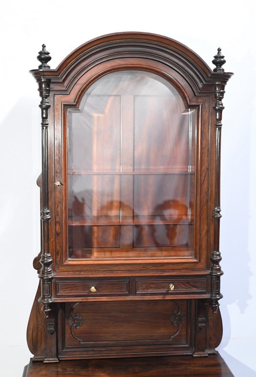 Piccolo tavolo da esposizione in palissandro, periodo Napoleone III - metà del XIX secolo
