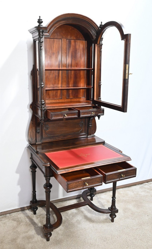 Piccolo tavolo da esposizione in palissandro, periodo Napoleone III - metà del XIX secolo