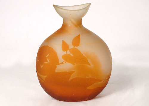 Vase Gourd Pâte de Verre Emile Gallé Fleurs Liseron Art Nouveau 19th century