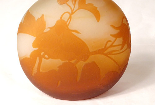 Vase Gourd Pâte de Verre Emile Gallé Fleurs Liseron Art Nouveau 19th century
