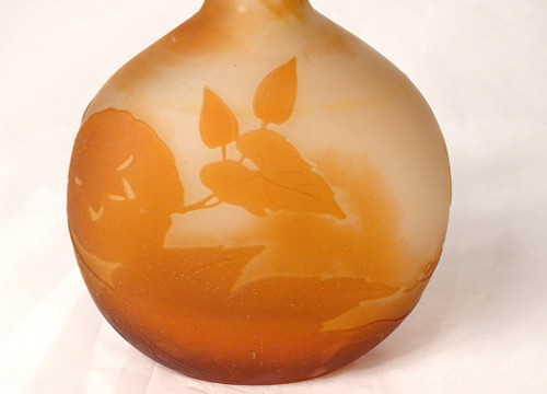 Vase Gourd Pâte de Verre Emile Gallé Fleurs Liseron Art Nouveau 19th century