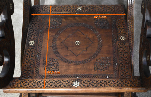 Sedia a dondolo in noce siriano - Fine XIX secolo