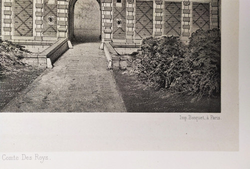 Château d'Avrilly Auvergne Lithographie Par Victor Petit Architecture 