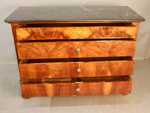 Commode Restauration Ronce De Noyer à Dessus Marbre