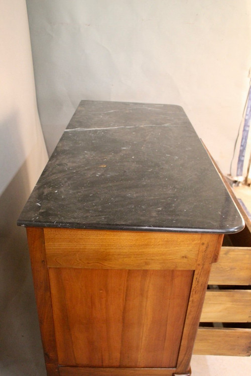Commode Restauration Ronce De Noyer à Dessus Marbre