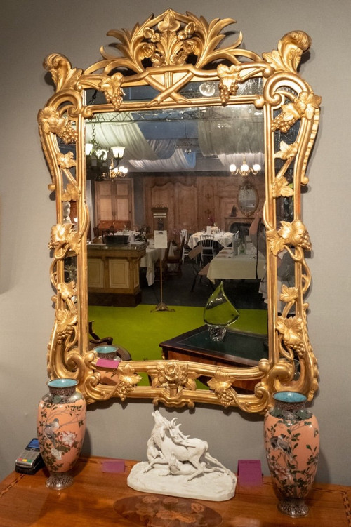 Large Raisin Mirror with Parecloses