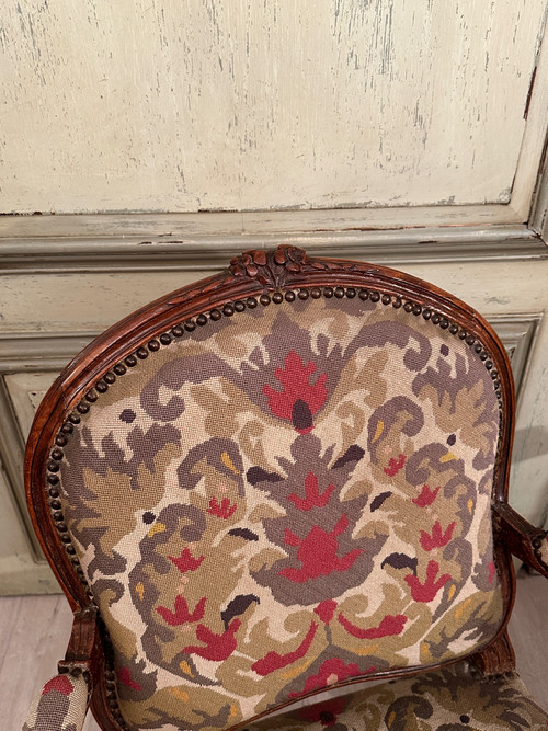 Coppia di Fauteuils A La Reine di epoca Luigi XV circa 1750