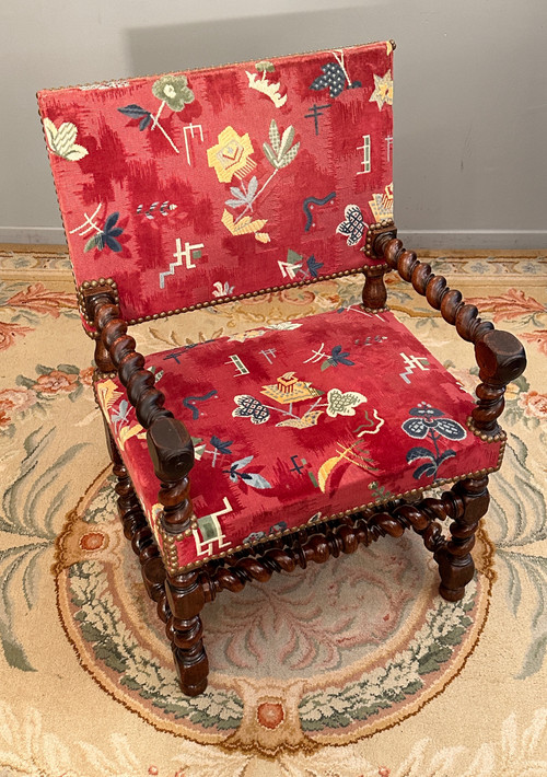 Louis XIII Period 17th Century Walnut Arm Chair
