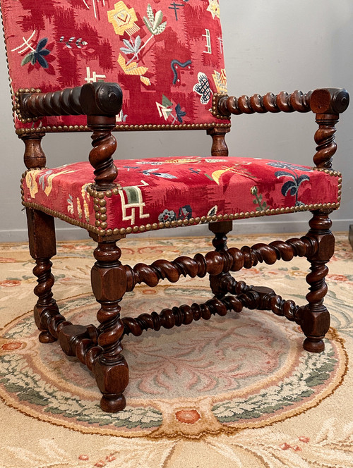 Louis XIII Period 17th Century Walnut Arm Chair