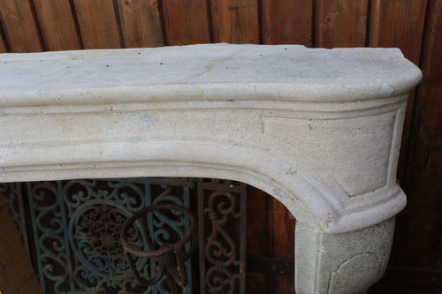 Antique Stone Mantel From Massangis Burgundy
