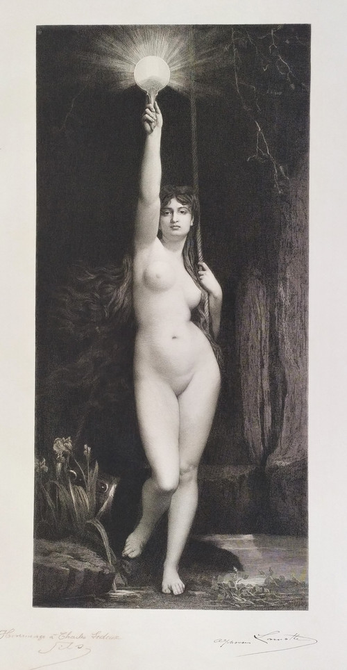 Truth Engraving After Lefebvre Etching Nude 19th c
