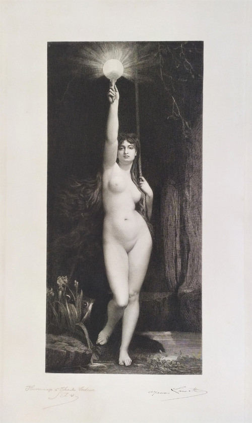 Truth Engraving After Lefebvre Etching Nude 19th c