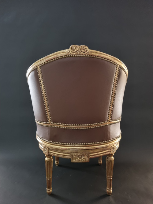 Sulpice BRIZARD, exceptional Louis XVI period stamped swivel armchair.