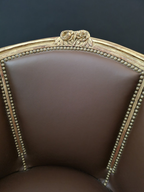 Sulpice BRIZARD, exceptional Louis XVI period stamped swivel armchair.