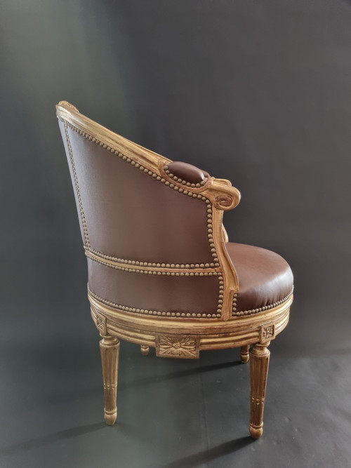 Sulpice BRIZARD, exceptional Louis XVI period stamped swivel armchair.