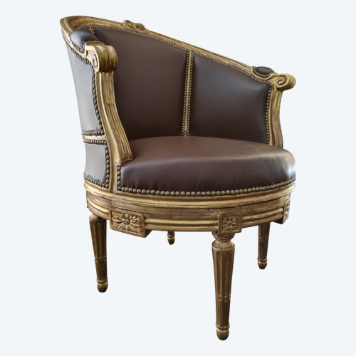 Sulpice BRIZARD, exceptional Louis XVI period stamped swivel armchair.