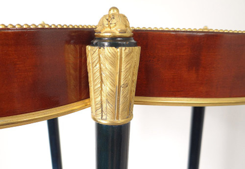 Petite Table Tricoteuse Vide-poches Acajou Bronze Doré Napoléon III XIXème