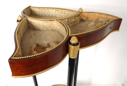 Petite Table Tricoteuse Vide-poches Acajou Bronze Doré Napoléon III XIXème