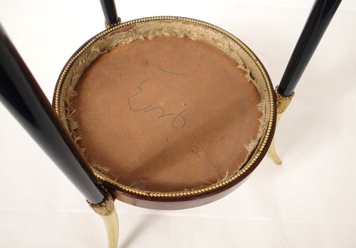Petite Table Tricoteuse Vide-poches Acajou Bronze Doré Napoléon III XIXème