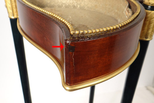 Petite Table Tricoteuse Vide-poches Acajou Bronze Doré Napoléon III XIXème