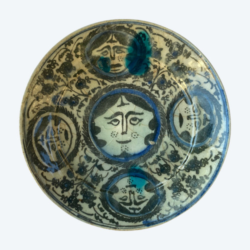 Qâjâr ceramic bowl with Khorshid Khanoom decoration