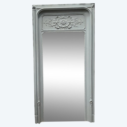 Specchiera in stile Napoleone III in legno e stucco patinato XIX secolo