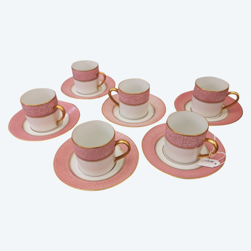 6 tasses à café /moka en porcelaine Lazerras limoges Nina Ricci 