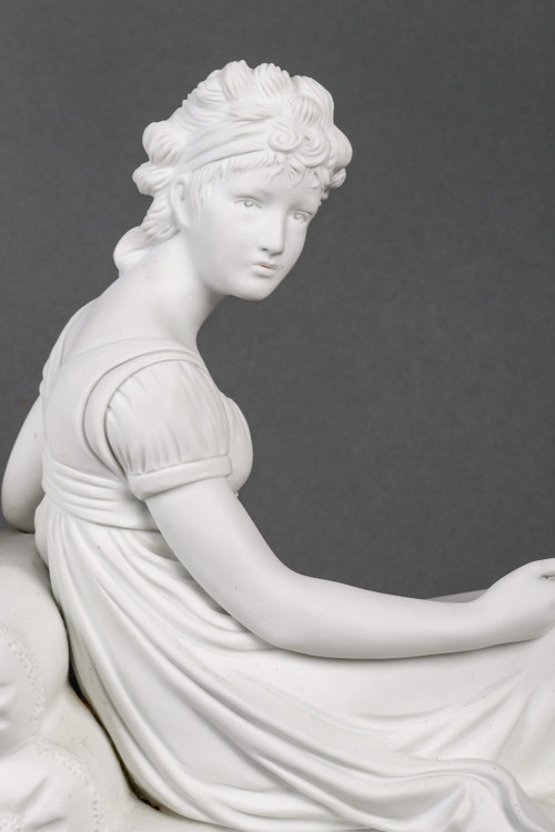Scultura in biscotto Mme Récamier fine del XIX secolo