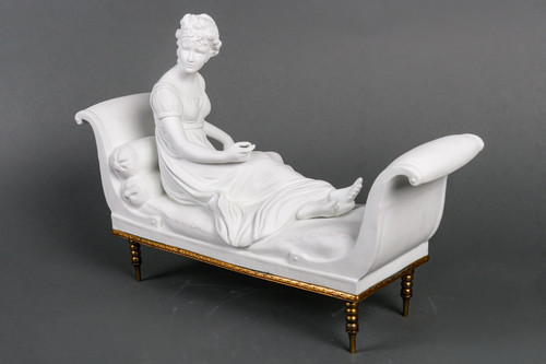 Scultura in biscotto Mme Récamier fine del XIX secolo