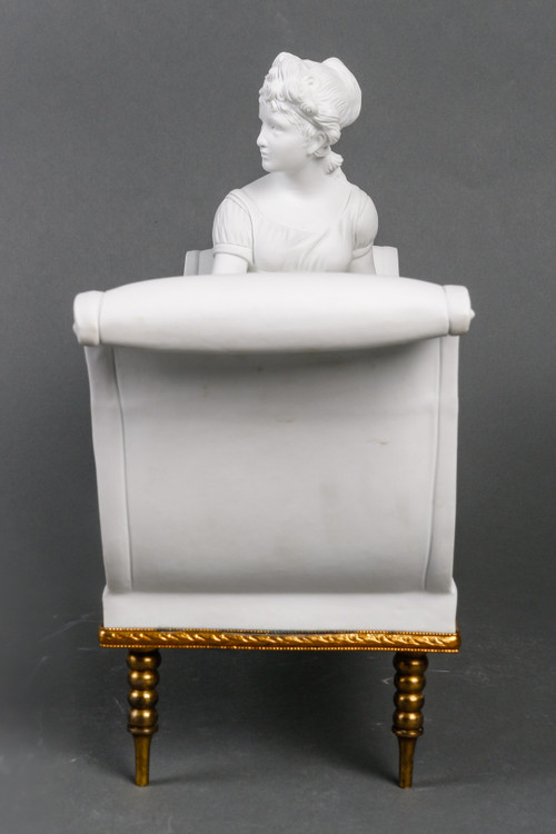 Scultura in biscotto Mme Récamier fine del XIX secolo