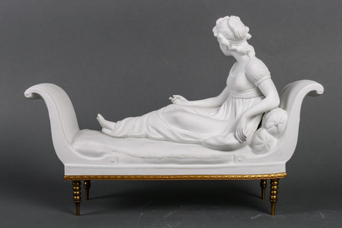Scultura in biscotto Mme Récamier fine del XIX secolo