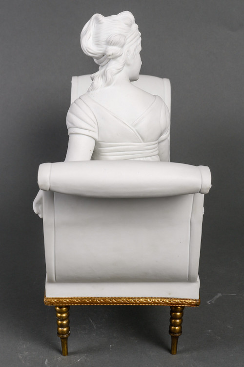 Scultura in biscotto Mme Récamier fine del XIX secolo