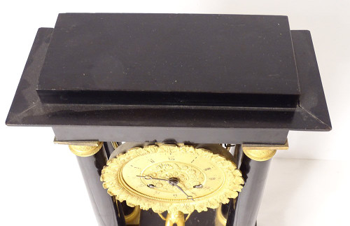 Column clock Angelot Escarpolette Farcot Wood Bronze Napoleon III 19th century