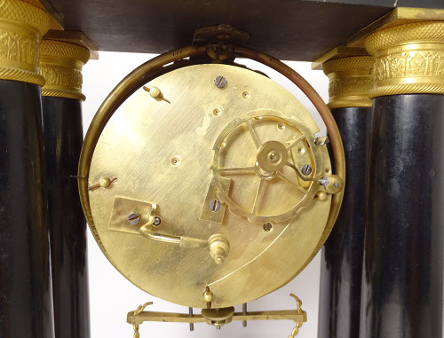 Column clock Angelot Escarpolette Farcot Wood Bronze Napoleon III 19th century