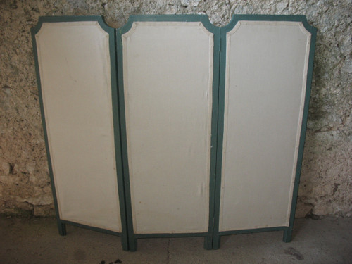 Piccolo paravento a 3 ante con scene di genere acquarello in stile Luigi XV, XX secolo