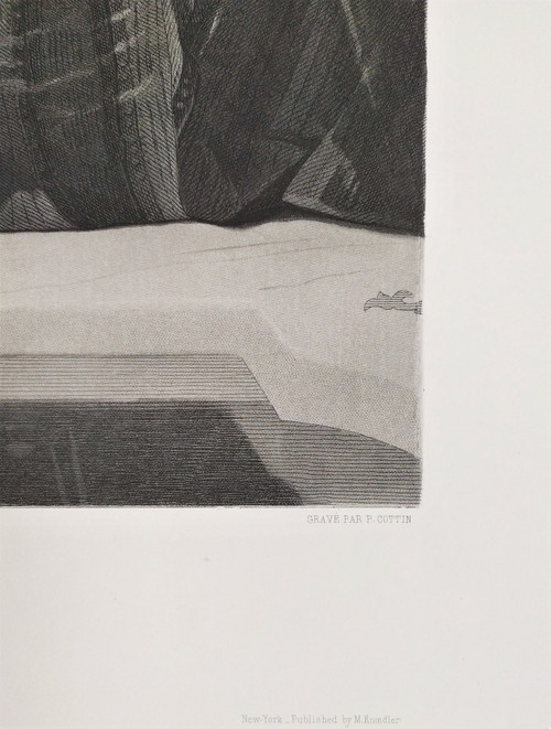 Grande Gravure Nu d'après Constant Joseph Brochart gravé par Pierre Cottin 19ème