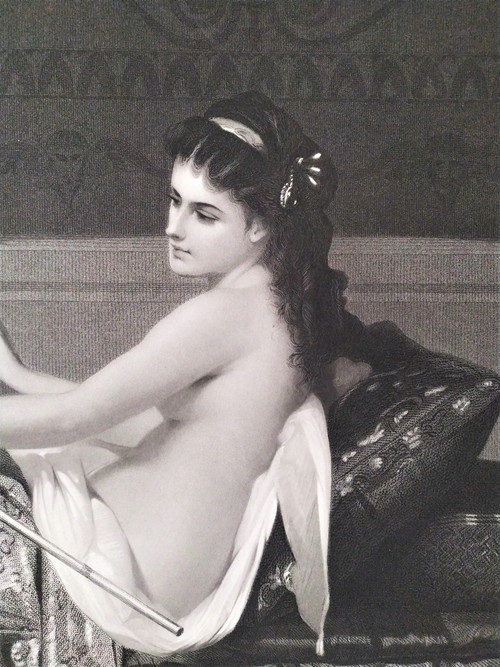 Grande Gravure Nu d'après Constant Joseph Brochart gravé par Pierre Cottin 19ème