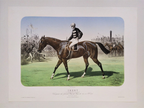 Trent Cheval Monté Par Cannon Lithographie XIXème  Albert Adam Par Broomielaw,  The Mersy