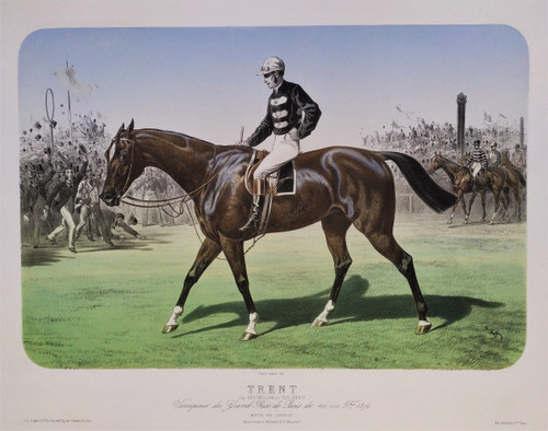 Trent Cheval Monté Par Cannon Lithographie XIXème  Albert Adam Par Broomielaw,  The Mersy