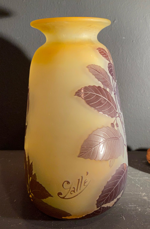 Art Nouveau vase, School of Nancy signed Gallé