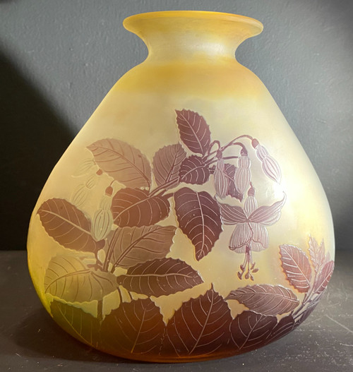 Art Nouveau vase, School of Nancy signed Gallé