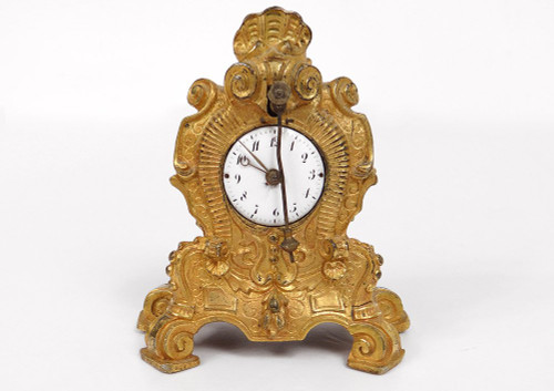 Clock Cartel Miniature Louis XV Bronze Gilt Cow's-tail 19th century