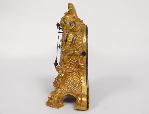 Clock Cartel Miniature Louis XV Bronze Gilt Cow's-tail 19th century