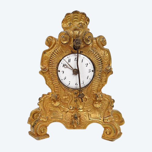 Clock Cartel Miniature Louis XV Bronze Gilt Cow's-tail 19th century