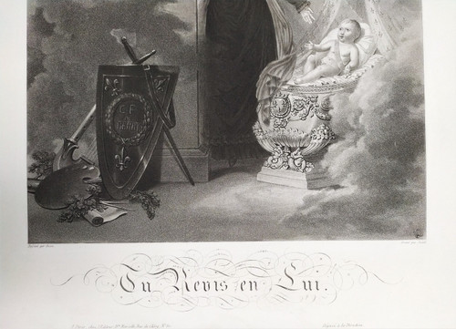 Duchess De Berry Duc De Bordeaux  Chambord Historical Engraving 19th C Etching Old Print