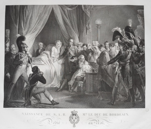 Duc De Berry Duca Di Bordeaux Conte Di Chambord Coppia Di Incisioni Storiche