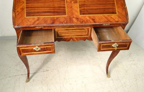Louis XV Sloping Desk Rosewood Marquetry Rosewood Bronze XVIIIth