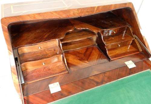 Louis XV Sloping Desk Rosewood Marquetry Rosewood Bronze XVIIIth