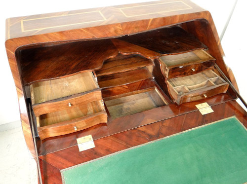 Louis XV Sloping Desk Rosewood Marquetry Rosewood Bronze XVIIIth