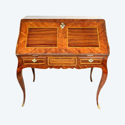 Louis XV Sloping Desk Rosewood Marquetry Rosewood Bronze XVIIIth